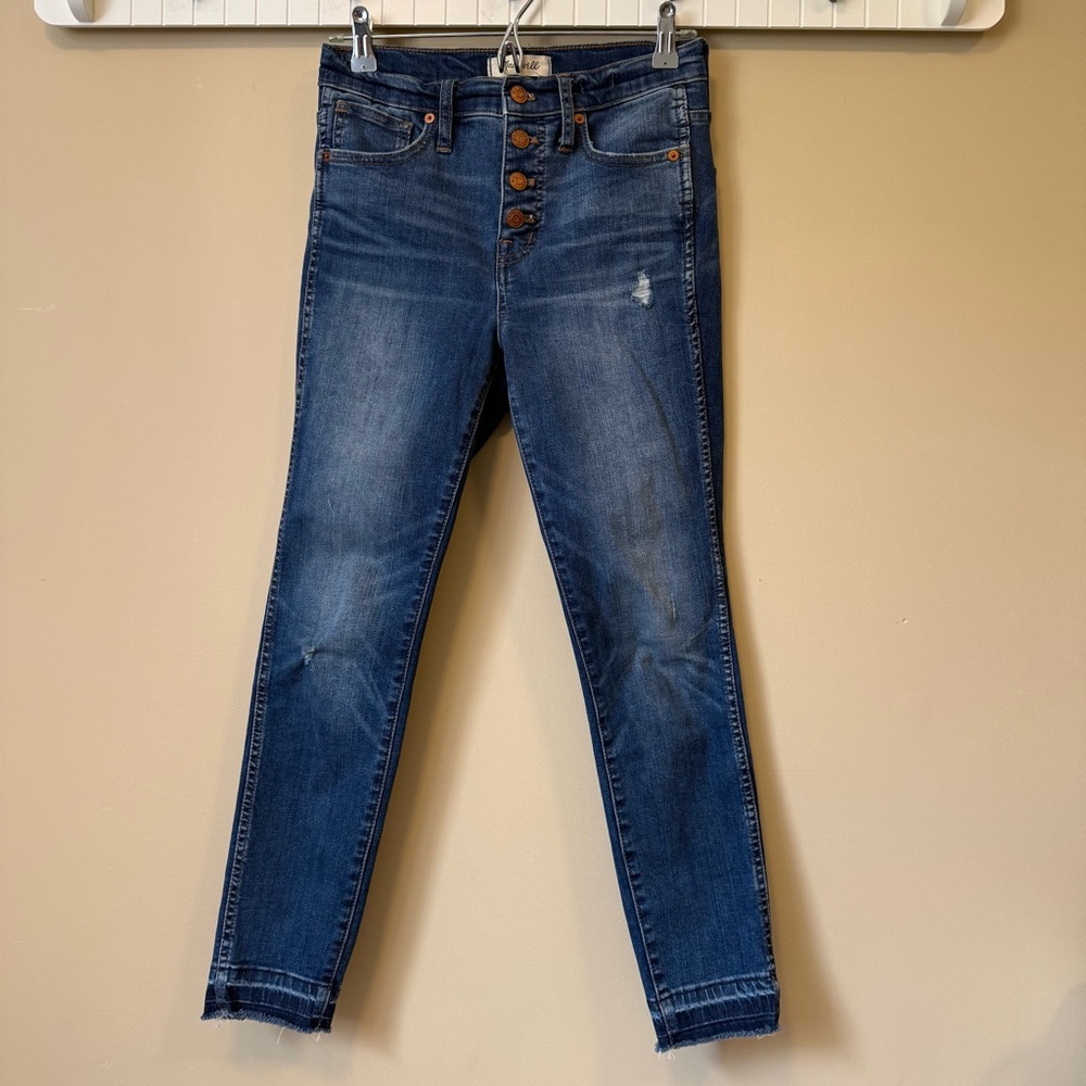 Madewell High Rise Blue Jeans with Raw Hem